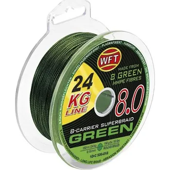 WFT Splétaná Šňůra KG 8.0 Zelená - 150 m - 0,10 mm - 13 kg