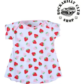 Dívčí šaty Šatičky dětské Retro Rockabilly Strawberries - 1/2