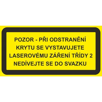 Pozor - při odstranění krytu se vystavujete záření 2 samolepící vinylová fólie 100 x 250 mm