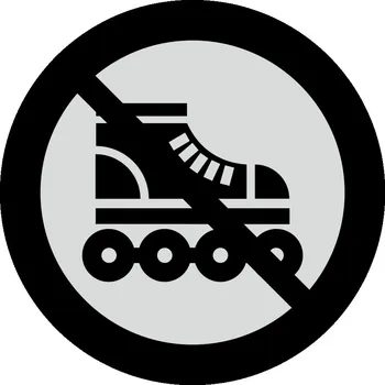 Speciální papír Zákaz kolečkové brusle - stříbrná mat samolepící vinylová fólie 90x90 mm