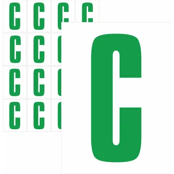 Speciální papír Písmena samolepící zelená C samolepící vinylová fólie 25mm písmo - aršík 16 ks