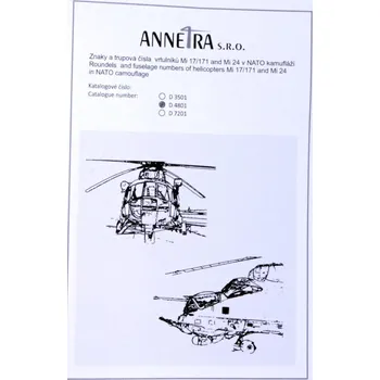 Plastikový model Annetra 1/48 Mi 17/171 & Mi 24 Roundels&fusel.numbers NATO