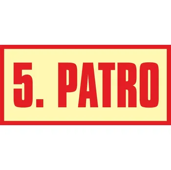 Značení poschodí - 5. patro fotoluminscenční plast 200 x 100 mm