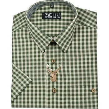 Pánská košile Luko 124118 myslivecká košile s krátkým rukávem s výšivkou jelena Velikost: 39,
