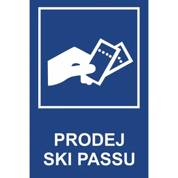 Prodej skipassu UV tisk plast 5mm 600 x 400 mm