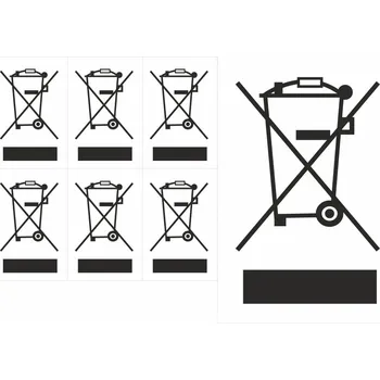 Značení Symbol WEEE samolepící vinylová fólie arch 10 ks 20x15 mm