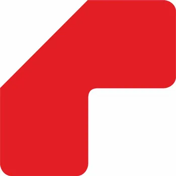 Značení Značení 5S Roh most červený podlahové samolepky Roh 100 x 100 mm