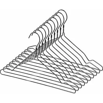 Compactor 10dílná sada kovových ramínek, černá