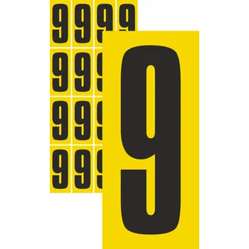 Speciální papír Čísla samolepicí 9 samolepící vinylová fólie 75 mm písmo - aršík 4 ks