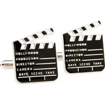 Manžetový knoflíček Manžetové knoflíčky filmová klapka Stříbrná