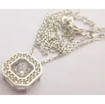 Klenoty Budín Zlatá souprava z bílého zlata s pohybujícím se kamínkem (přívěsek) 585/2,28gr 42-45cm HK4004 (Klenoty Budín Zlatá souprava z bílého zlata s pohybujícím se kamínkem (přívěsek) 585/2,28gr 42-45cm HK4004)