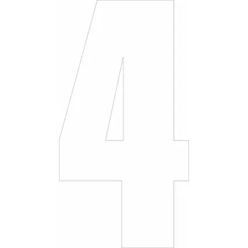 Speciální papír Samolepící 4 bílá samolepící vinylová fólie arch 5 ks - čísla 75 mm