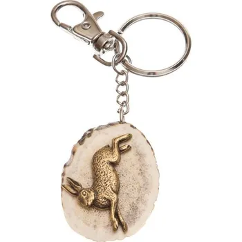 Zubíček Zajíc v běhu (parohová klíčenka)