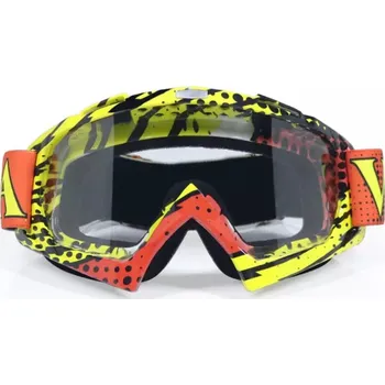 Motocyklové brýle Moto brýle na motokros červeno-žluté