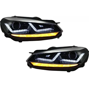 Přední světlomet Přední světla OSRAM, s LED denními světly, LED dynamickým blinkrem pro VW Golf VI 08-12 chrom