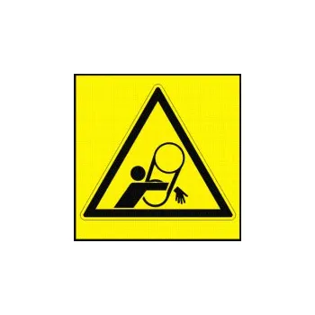 Značení Nebezpečí vtažení paže do pásových převodů samolepící vinylová fólie 45 x 45 mm
