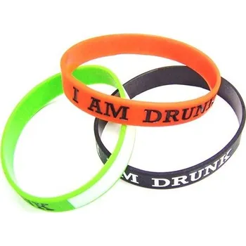 Náramek Silikonový náramek popisovatelný s potiskem I am drunk... Žlutá 202 mm