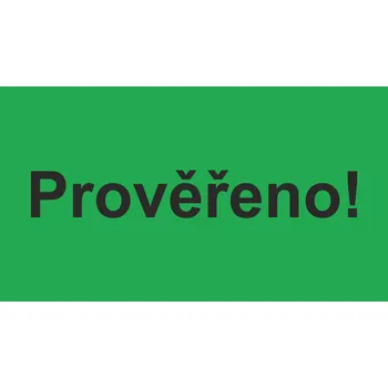 Samolepící etiketa Prověřeno samolepící vinylová fólie 50x30 mm