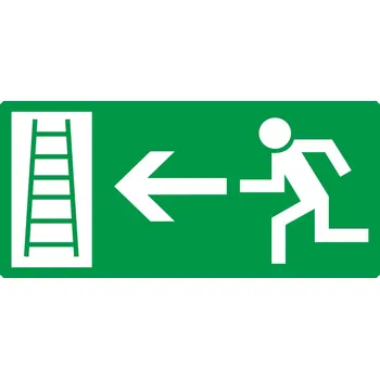 Značení Únikový východ žebřík vlevo plast 0,5mm 200 x 100 mm