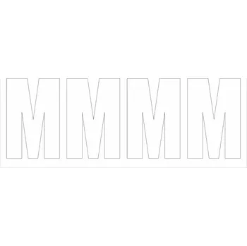 Papír Samolepicí M bílá samolepící vinylová fólie arch 5 ks - písmena 50 mm