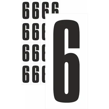 Samolepící etiketa Čísla samolepící 6 černá samolepící vinylová fólie 25mm písmo - aršík 16 ks