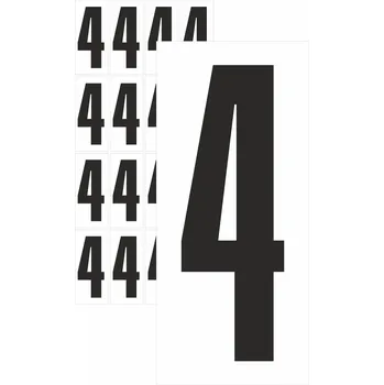 Papír Čísla samolepící 4 černá samolepící vinylová fólie velikost znaku 150 mm