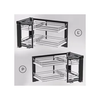 Nábytkové kování Kôš Concord ASTON "90"s tlmením, chróm+biela, dle strany pravý