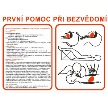 Pravidla první pomoci První pomoc při bezvědomí plast 0,5mm A3 (420 x 297 mm)