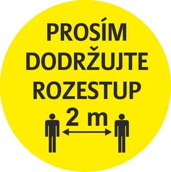 Prosím dodržujte rozestup -kruh ž 400 x 400 mm