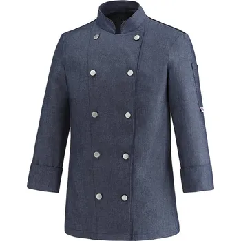 Gastro oděv Dámský kuchařský rondon EGOchef LOLA Jeans - dlouhý rukáv XL E-1011070FXL