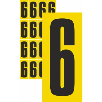Papír Čísla samolepicí 6 samolepící vinylová fólie velikost znaku 200 mm