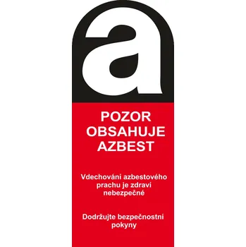 Pozor obsahuje azbest samolepící vinylová fólie 100 x 240 mm