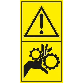 Výstraha - Nebezpečí vtáhnutí prstů do stroje samolepící vinylová fólie 85 x 45 mm