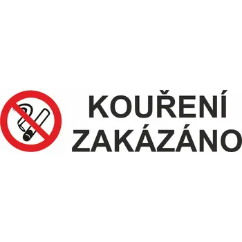Kouření zakázáno na šířku samolepící vinylová fólie 420 x 70 mm