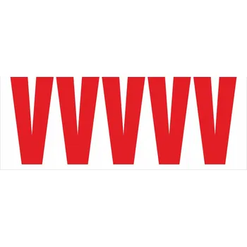 Samolepící etiketa Samolepicí V červená samolepící vinylová fólie velikost znaku 200 mm