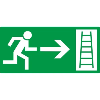 Únikový východ žebřík vpravo samolepící vinylová fólie 200 x 100 mm