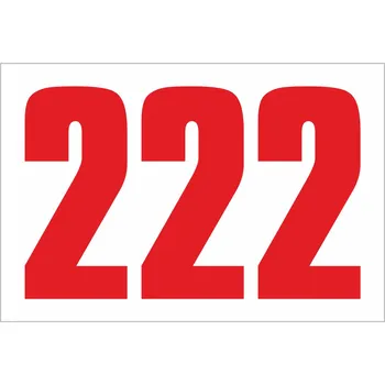 Samolepící etiketa Trojciferná čísla (červená) samolepící vinylová fólie velikost znaku 150 mm