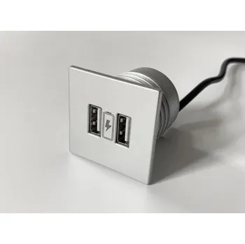 ASA Plastici Nabíječka USB do nábytku VersaPICK 06029P00005 2xUSB 5V 2,1A hliník