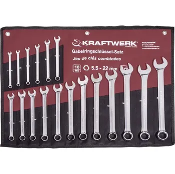 Ruční nářadí KRAFTWERKTOOLS BEST OF KW: Souprava klíčů očkoplochých 5,5-22mm 18ks - taška