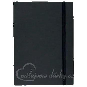 Zápisník COLOR NOTE II, Poznámkový zápisník s gumičkou, černá
