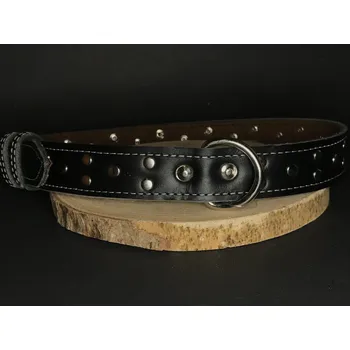 Obojek pro psa Palkar zdobený obojek z kůže hlazenice pro psy 80 cm x 30 mm černý (Palkar zdobený obojek z kůže hlazenice pro psy 80 cm x 30 mm černý)