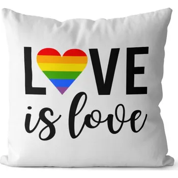 Dekorativní polštářek Polštář LGBT Love is love (Velikost: 40 x 40 cm)