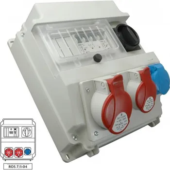 Rozvaděč Zásuvková rozvodnice ROS 7/I-04 1x3253+1x1653+1x230V, jištěná, s rezervačním přepínačem , IP54 (SEZ ROS 7/I-04)