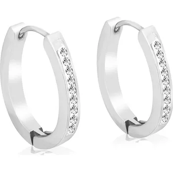 Náušnice biju Náušnice z chirurgické oceli, ovál se zirkony 1001863