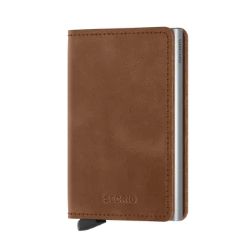 Peněženka Kožená peněženka SECRID Slimwallet Vintage Cognac Silver koňaková