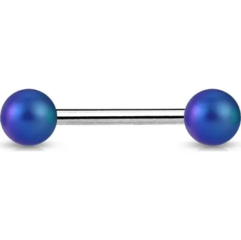 Piercing Piercing do jazyka, perleťové kuličky (modrá)