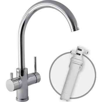 Tres TOP-TRES Jednopáková dřezová baterie svislá včetně filtru, chrom, 03035501