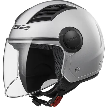 Helma na motorku LS2 OF562 AIRFLOW GLOSS SILVER LONG