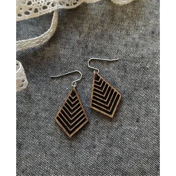 Náušnice art-wood.cz Dřevěné náušnice - Symetrie