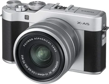 kompakt s výměnným objektivem Fujifilm X-A5 + XC15-45 stříbrný